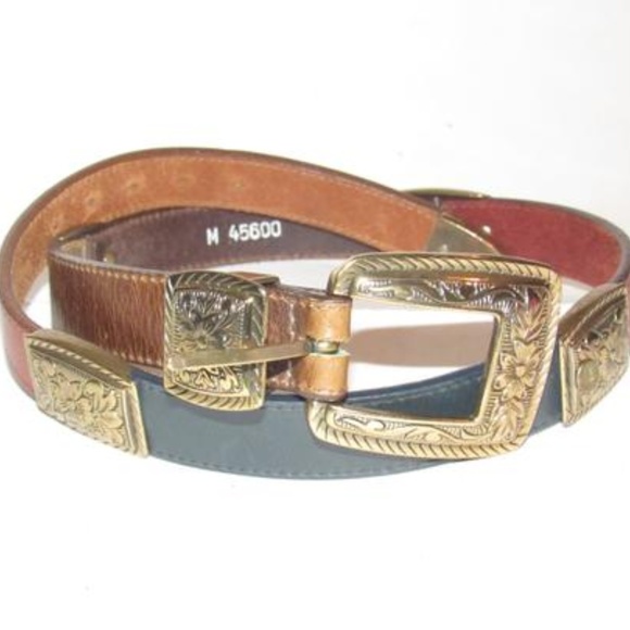 Brighton Leather in Teal Blue Burgundy Orange Tan main image 8